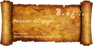 Meszes Ágnes névjegykártya